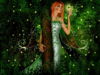 Fairy, abstract, fantasy, green HD wallpaper