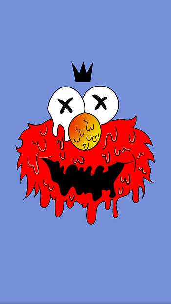 Monster Elmo, cartoon, red HD phone wallpaper