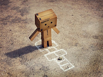 Danbo - hopscotch, danbo, hopscotch, cute, funny HD wallpaper