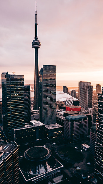 Toronto skyline, Skyscraper cityscape architecture HD phone wallpaper