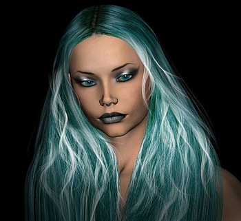 FORBIDDEN, neon, green, eyes, lips, hair, female HD wallpaper
