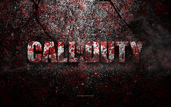 Call of Duty logo, grunge art, Call of Duty stone logo, red stone texture, Call of Duty, grunge stone texture, Call of Duty emblem, Call of Duty 3d logo HD wallpaper