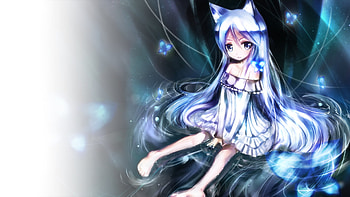 Blonde cat girl with Christmas presents Anime HD wallpaper