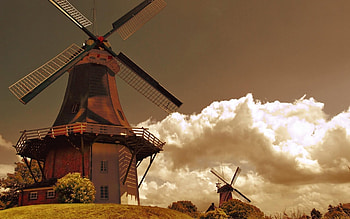 Windmill Artist, windmill, artist, digital-art HD wallpaper