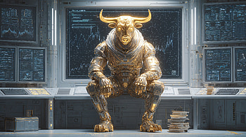 Bull Trader: Dominating the Market in Futuristic Power, bull, futuristic, armor, technology HD wallpaper