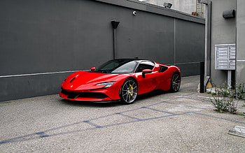 2022, Ferrari SF90 Stradale, , front view, exterior, supercar, red SF90 Stradale, italian sports cars, Ferrari HD wallpaper