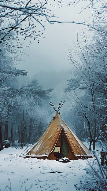 Winter Tent Wonderland HD phone wallpaper