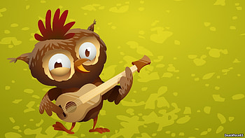 Art Owl Guitar Funny Cartoon HD wallpaper