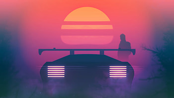 Retrowave Synthwave Evening Ride , retrowave, synthwave, artist, artwork, digital-art HD wallpaper
