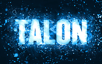 Happy Birtay Talon, , blue neon lights, Talon name, creative, Talon Happy Birtay, Talon Birtay, popular american male names, with Talon name, Talon HD wallpaper