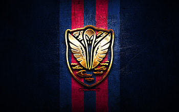 Tormenta FC, golden logo, USL League One, blue metal background, american soccer club, Tormenta FC logo, soccer, South Georgia Tormenta FC HD wallpaper