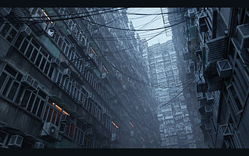 Crowded city, buildings HD wallpaper