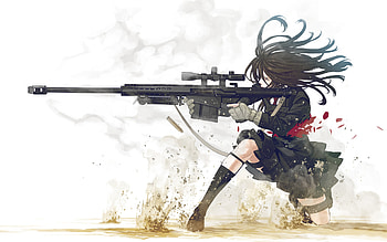 ... Girl with a sniper rifle HD wallpaper
