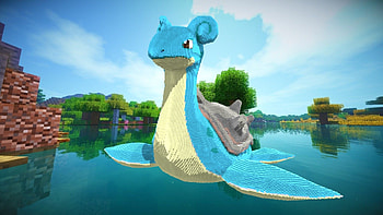 Lapras, Minecraft build, 3D model, Royalty- HD wallpaper