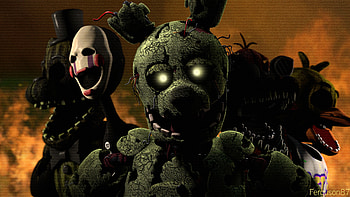 Five Nights At Freddy's, Springtrap (Five Nights At Freddy's), Puppet (Five Nights At Freddy's), Phantom Freddy (Five Nights At Freddy's), Phantom Chica (Five Nights At Freddy's), Video Game, Five Nights At Freddy's 3, Phantom Foxy (Five Nights At Freddy's) HD wallpaper