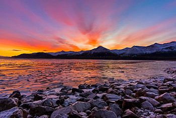 Nature, Sunset, Stones, Mountains, Sea, Rocks HD wallpaper