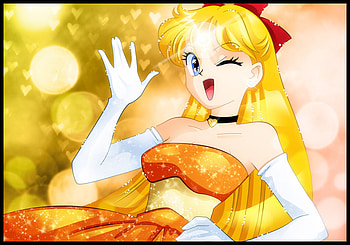 Venus Love and Beauty Shock, sexy, sailormoon, hot, cute, girl, sailor venus, anime girl, anime, yellow, female HD wallpaper