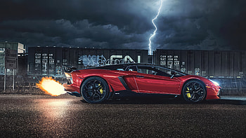 Red Lamborghini Aventador V12, lamborghini-aventador, lamborghini, cars, flickr HD wallpaper