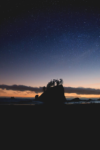 Sea, Night, Beach, Rock, Dark HD phone wallpaper