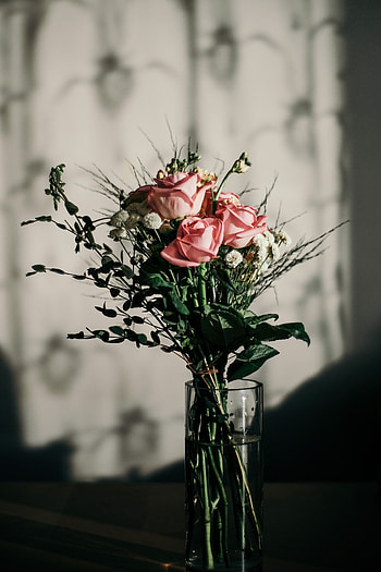 Flowers, Roses, Pink, Bouquet, Vase HD phone wallpaper