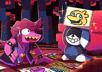 Deltarune Duo: Lancer & Susie in Video Game Art, Lancer (deltarune), Susie (deltarune), video game, deltarune HD wallpaper