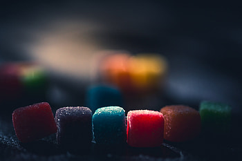 Close up, colorful, blur, sweets, cubes HD wallpaper