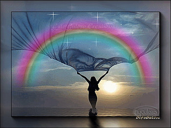 catch the rainbow, rainbow, breeze, sky, stars, sunset HD wallpaper