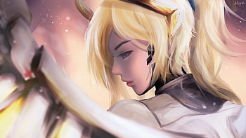 Mercy Overwatch Digital Art, mercy-overwatch, overwatch, games, xbox-games, ps-games, pc-games, artwork, artist, digital-art, fantasy-girl HD wallpaper