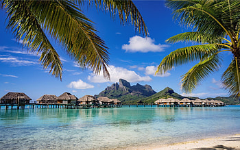 Mount Otemanu, Bungalows HD wallpaper
