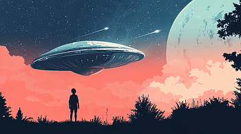 Alien Encounter: A Stunning Sci-Fi Experience, Sci Fi, alien encounter, UFO, space, silhouette HD wallpaper