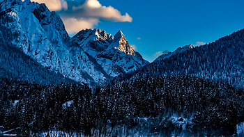 Snow mountains, winter, Italy HD wallpaper