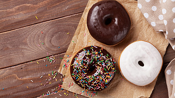 donut , Top view, , Mouthwatering dessert HD wallpaper