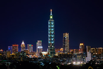 Cities, Architecture, Night City, City Lights, China, Taipei HD wallpaper