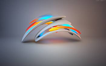 3d, , , yellow, blue, orange, background, Abstract HD wallpaper