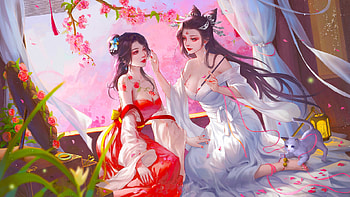 Fantasy Girls, digital, art, fantasy, painting, , beautiful, girl, women HD wallpaper