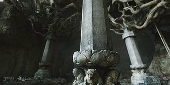 Black Myth: Wukong Game - Mystical Temple Pillar, video game, Black Myth: Wukong HD wallpaper