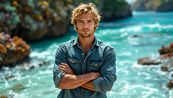 Brother by the Waves - Ultra, brother, man, beach, ocean, portrait HD wallpaper
