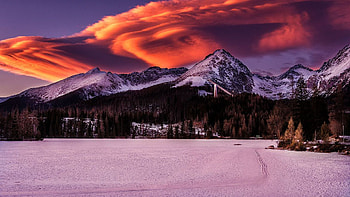 High Tatras, Poland, sky, mountains, winter, snow, clouds, colors HD wallpaper