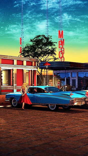 Retro Diner, 50s HD phone wallpaper
