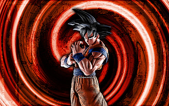 Son Goku Black, orange grunge background, DBZ, Dragon Ball Z, Son Goku DBZ, vortex, Son Goku , Goku Dragon Ball HD wallpaper