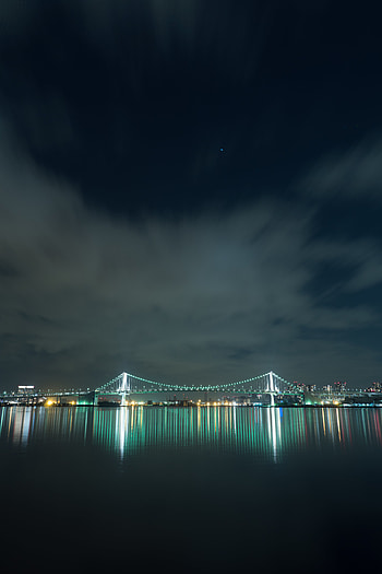 Cities, Night City, Bridge, Illumination, Japan, Lighting, Tokyo HD phone wallpaper