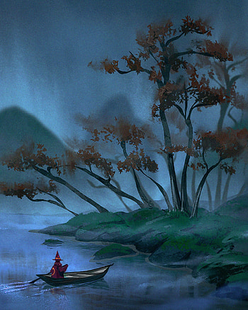 Landscape, Art, Boat, Wanderer, Magician, Wizard HD phone wallpaper
