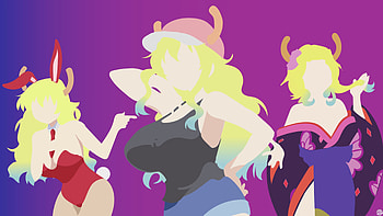 Minimalist Lucoa Collage from Miss Kobayashi's Dragon Maid, minimalist, kimono, Anime, Miss Kobayashi's Dragon Maid, minimalist anime HD wallpaper
