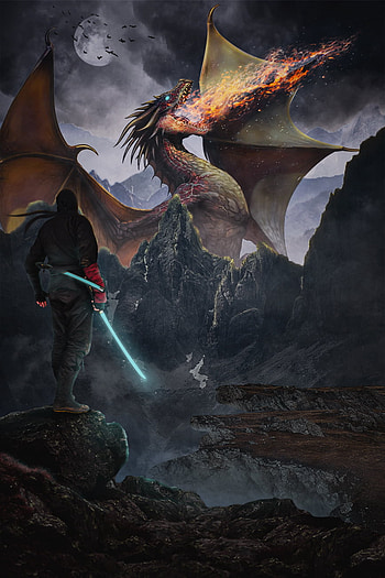 Dragon City, art, flash graphy, digital art HD phone wallpaper