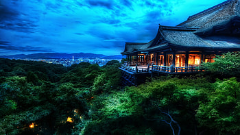 Asian Home Light, sea, city, house, grass, Firefox Persona theme, Asian, Oriental, clouds, sky, cliff, bluff, home HD wallpaper
