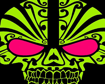 Frenchcore Gabbernetz, black, hardcore, skull, death, gabbernetz, pink, neon, abstract, yellow, frenchcore, gizzzi HD wallpaper