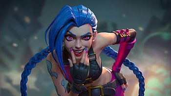 Jinx Blue Hair League Of Legends HD wallpaper