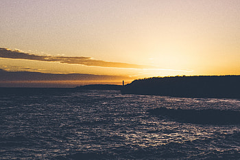 Nature, Sunset, Horizon, Shore, Bank, Lighthouse, Bay HD wallpaper