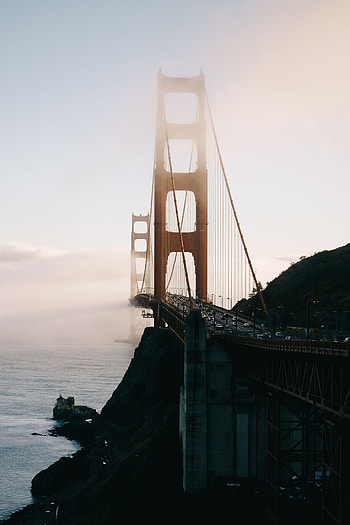 Cities, Clouds, Usa, Bridge, United States, San Francisco, Strait HD phone wallpaper