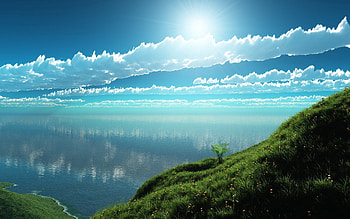 Shine, Nature, Clouds, Bush, Light, Slope HD wallpaper